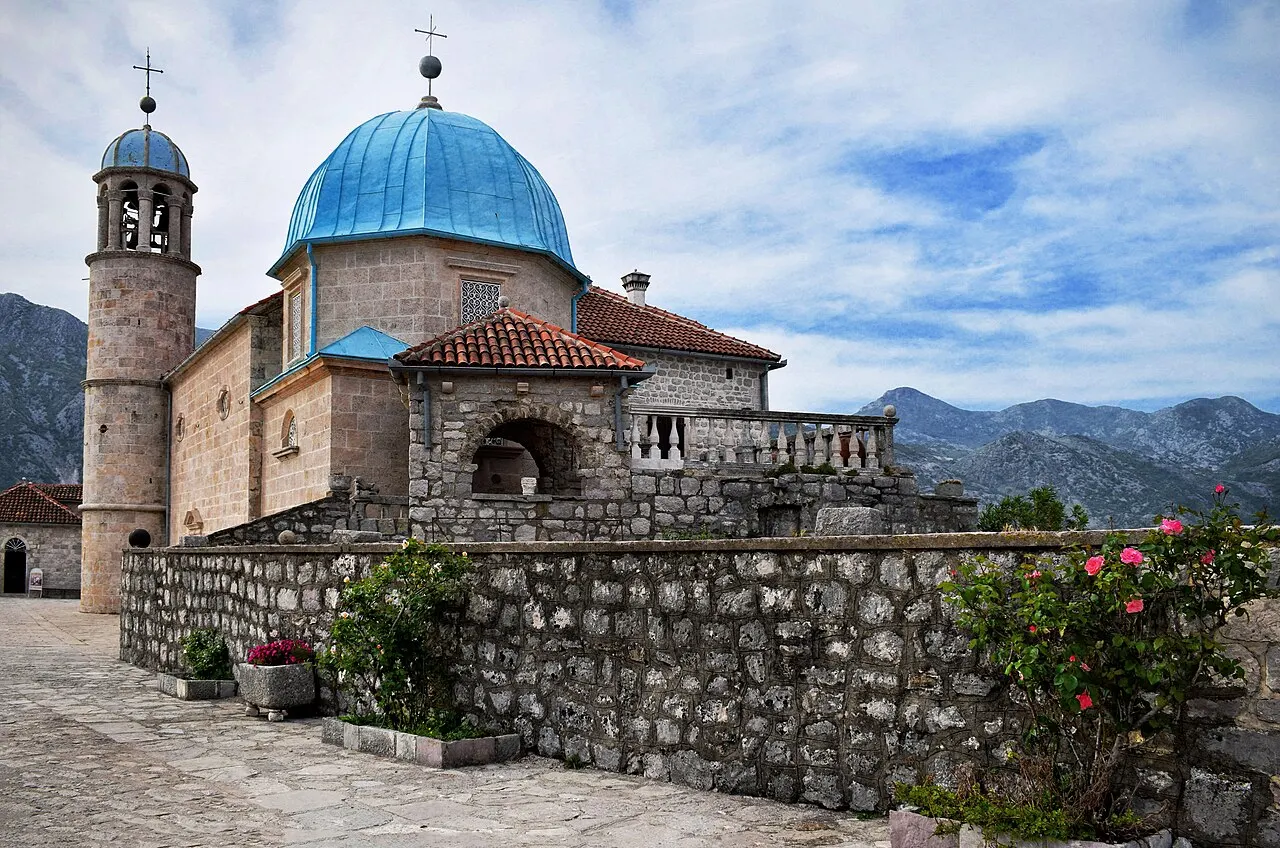The island church of Our Lady of the Rocks in the Bay of Kotor off Perast