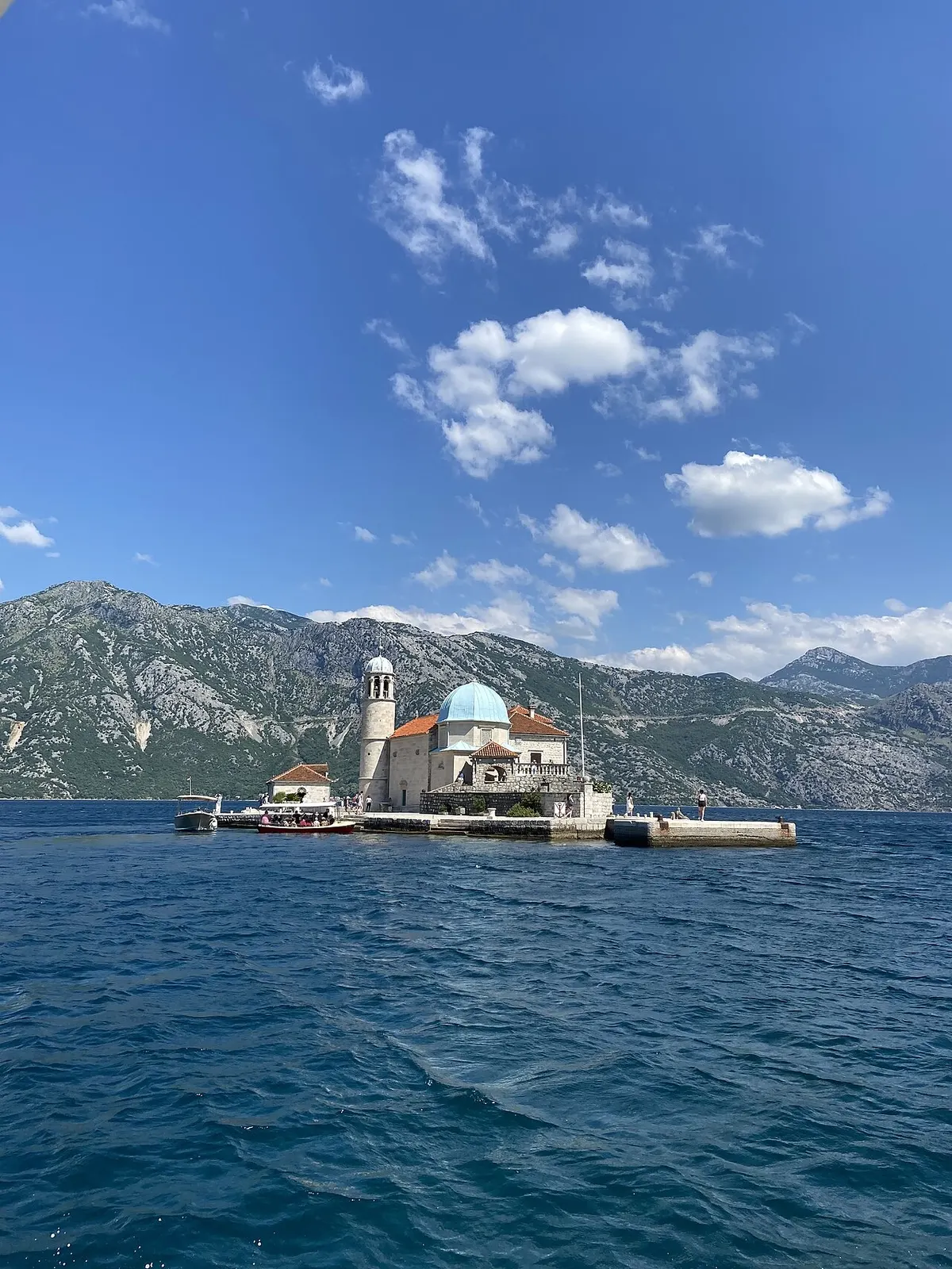 The island church of Our Lady of the Rocks off Perast in the Bay of Kotor, Montenegro