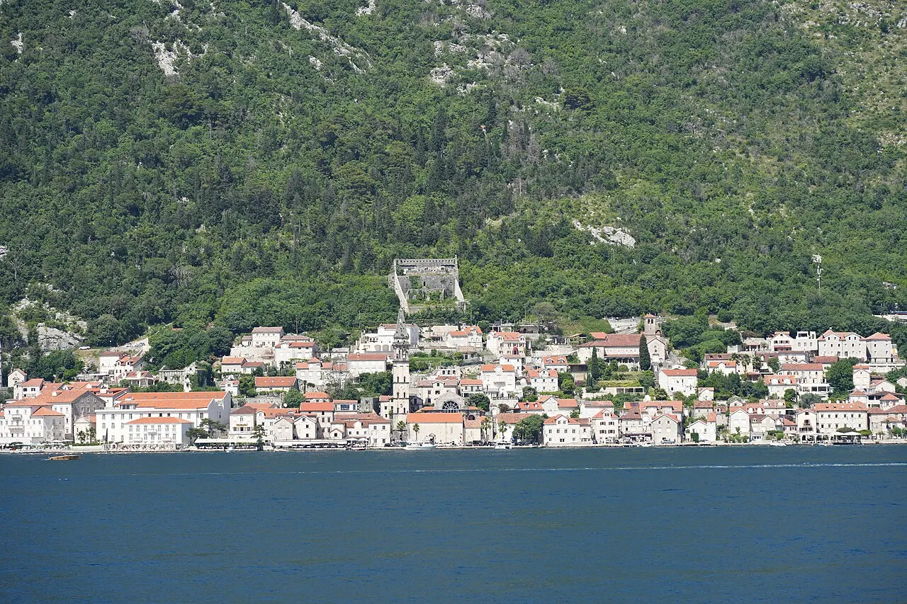 The baroque waterfront town of Perast on the Bay of Kotor, Montenegro