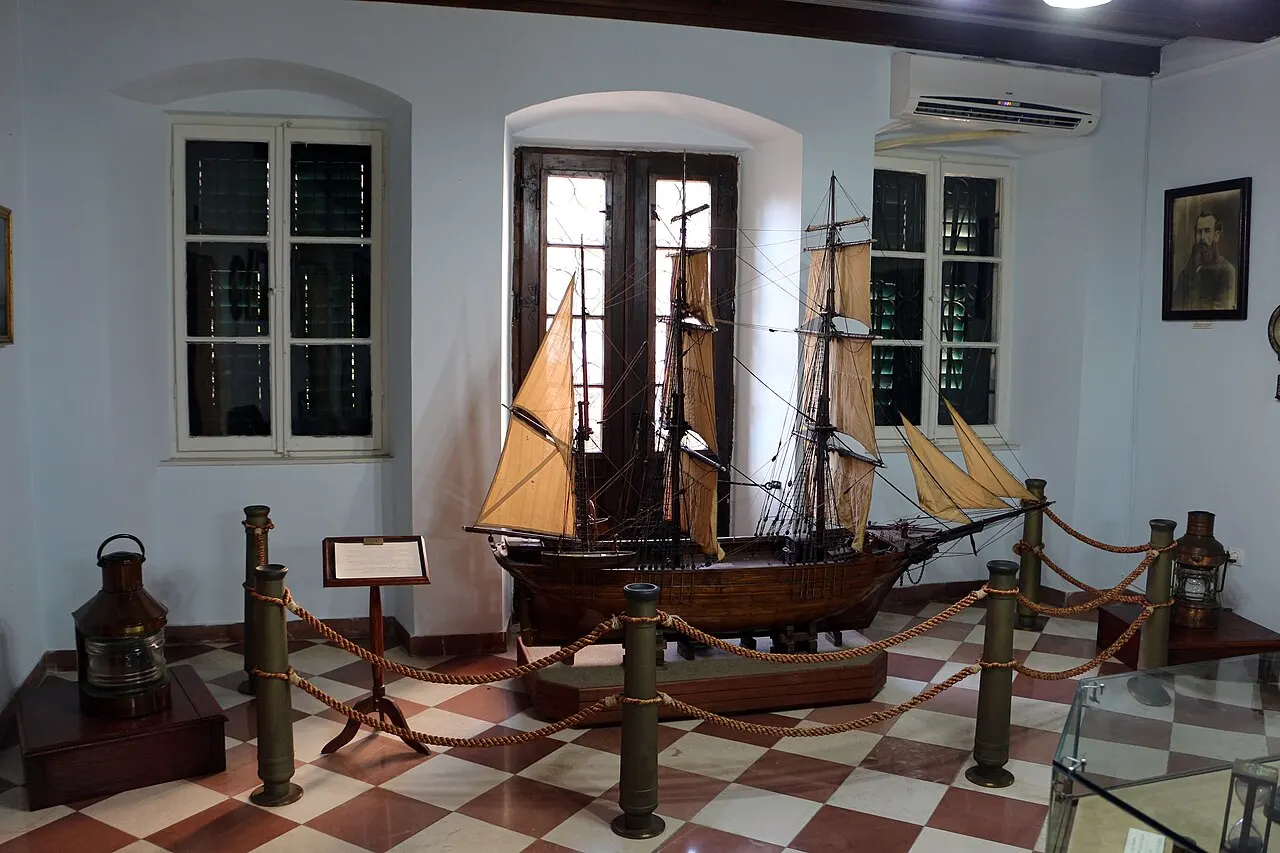 A gallery inside the Maritime Museum of Montenegro in Kotor's Old Town