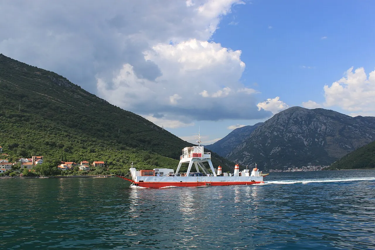 The Kamenari-Lepetane ferry crossing the narrowest part of the Bay of Kotor