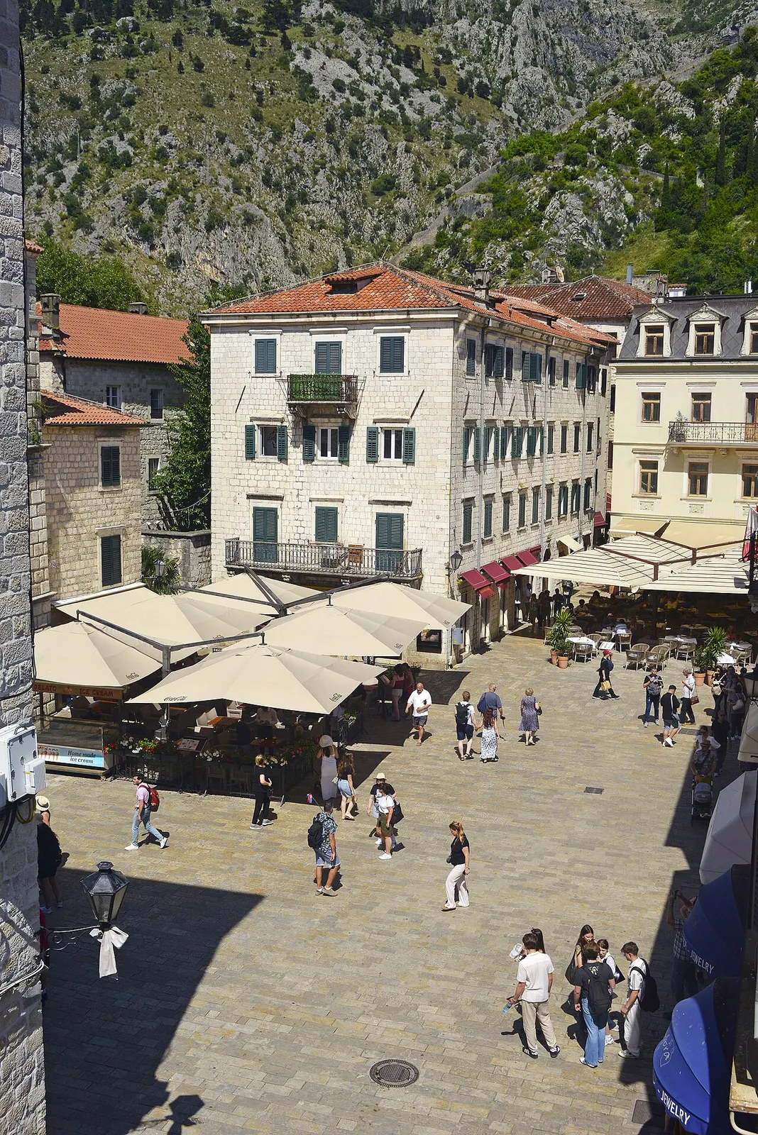 A narrow stone lane winding through Kotor's Old Town, good for an evening walk