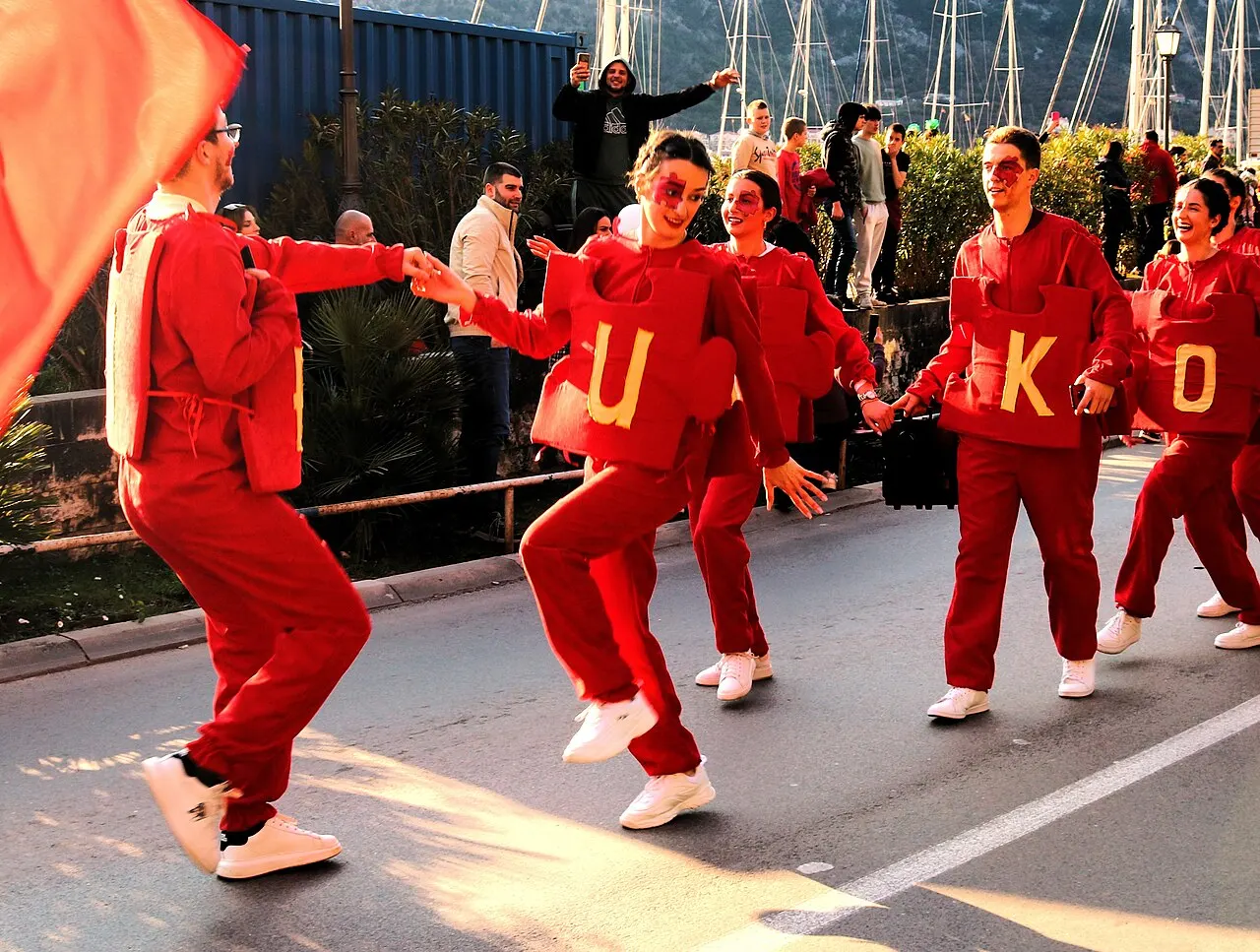 Costumed participants at the Kotor carnival in Montenegro